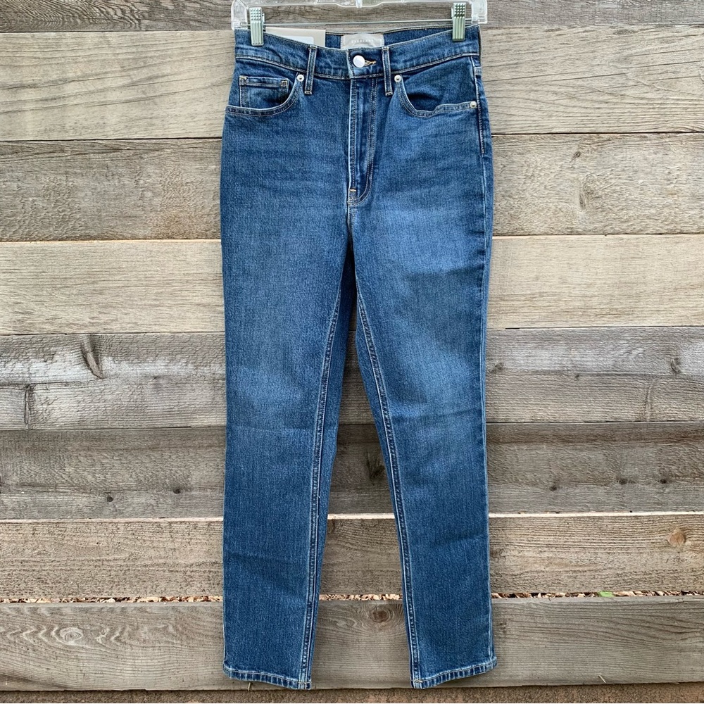 Everlane Jean Womens 25 Original Cheeky Straight High Rise Medium Wash.